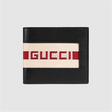 gucci stripe leather wallet|gucci leather wallet for men.